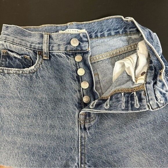 PACSUN HIGH RISE STRAIGHT DISTRESSED DENIM JEANS 23/XXS Grunge - Picture 12 of 16